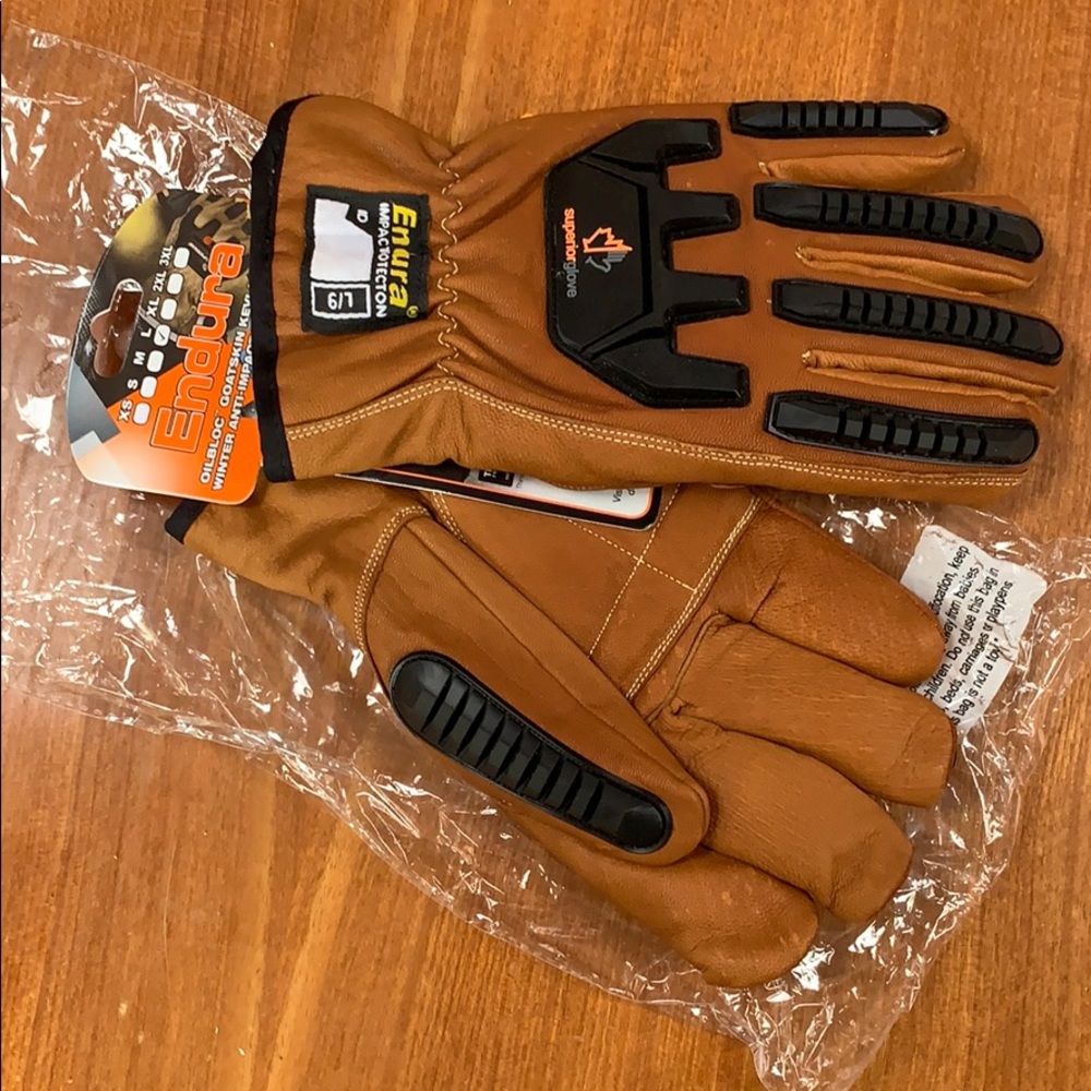 NWT Winter goatskin work gloves L